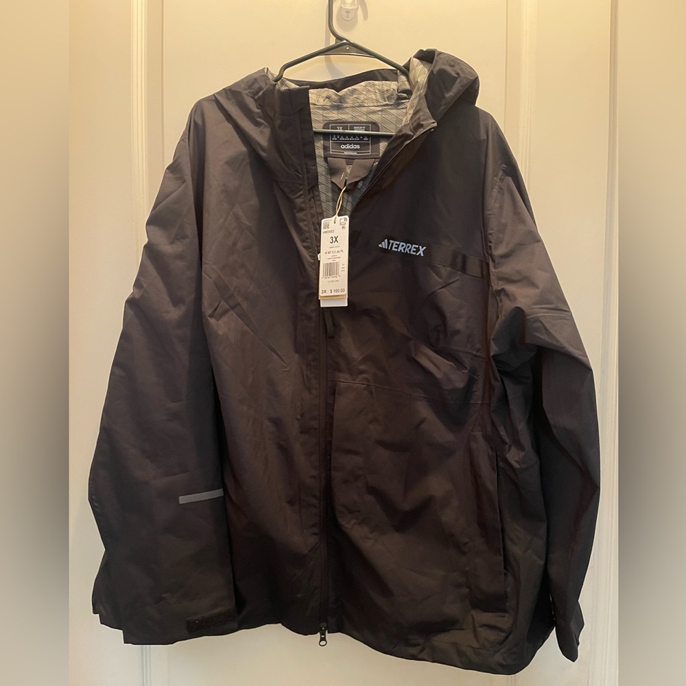 NWT Adidas Terrex Unisex Rain/Dry Jacket. Size 3X